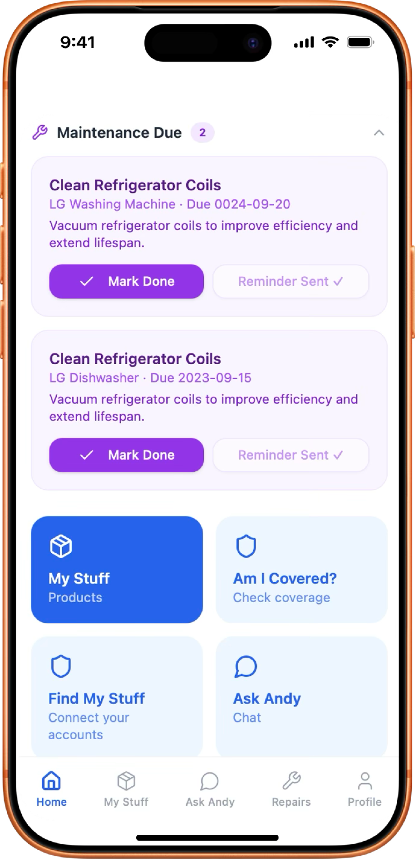 OwnWise maintenance due